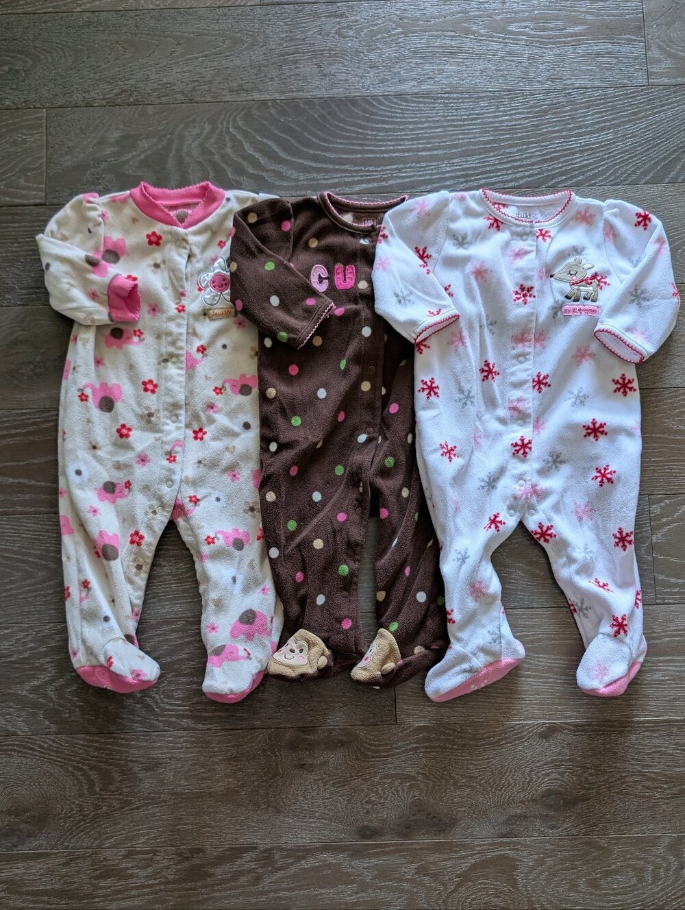 Carter's Fleece One-Piece Footie Pajamas Size 9 Months